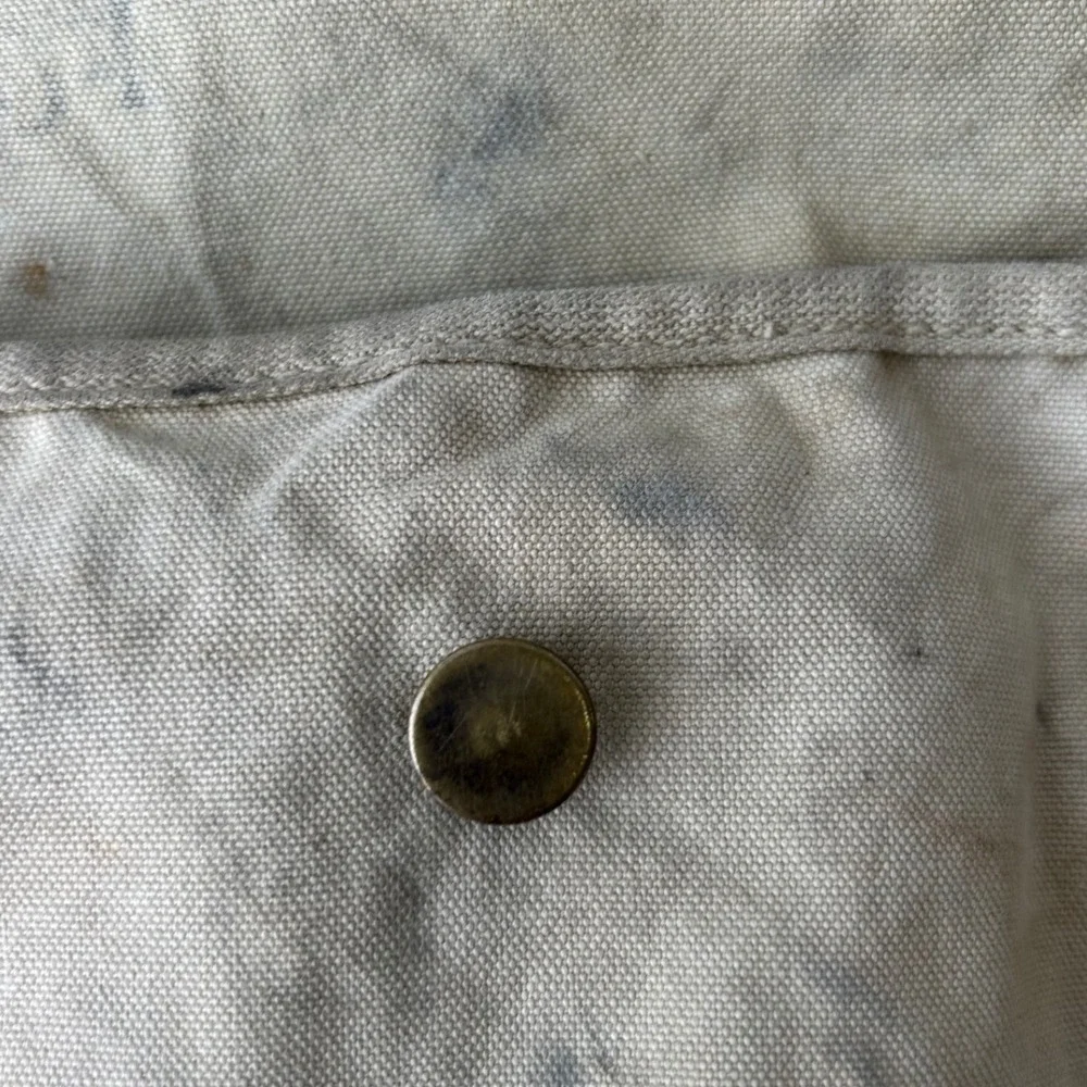 EARLY Vintage Beige Cream Bag Pouch Button Closure Bag Vintage Antique
